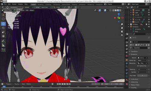 【VRM用アクセサリ・無料】ハート型の髪留め