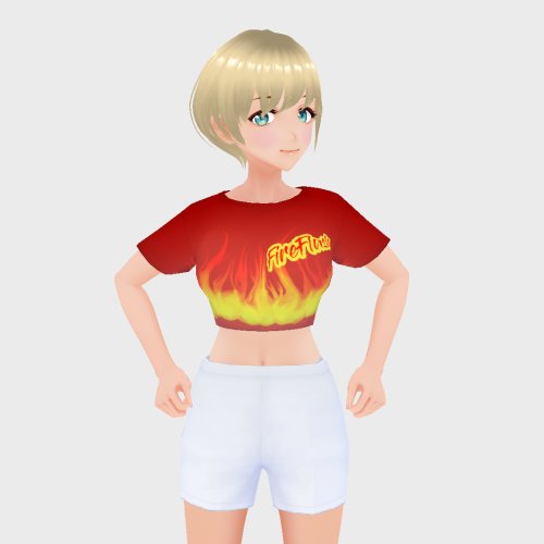 「VroidStudio」Mini_T-Shirt;FireFrash (テクスチャーデータ)