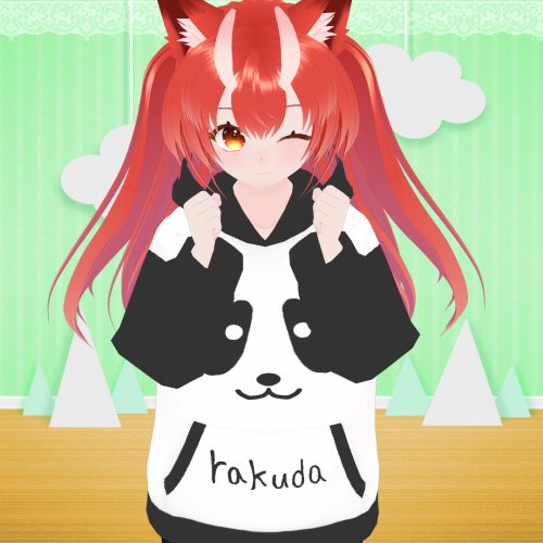 【無料】かわいいパンダとinuパーカー【Vroid】
