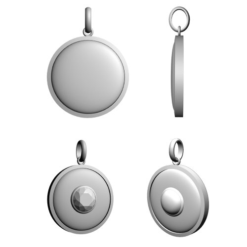【3Dモデルデータ】ラウンドペンダントトップ【3D Model Round Pendant Top】