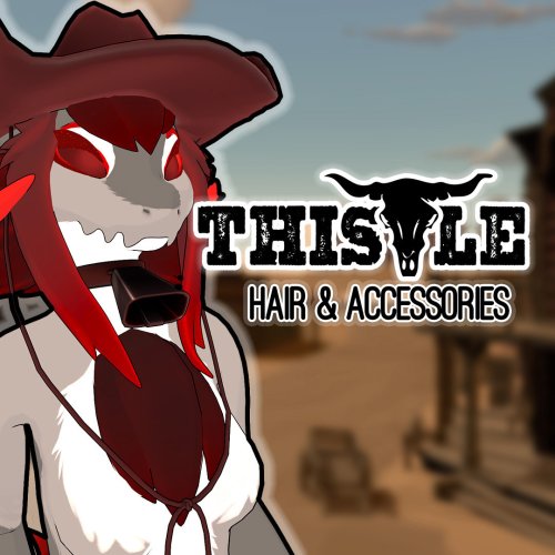 VRChat Thistle Hair, Cowboy Hat & Choker Set