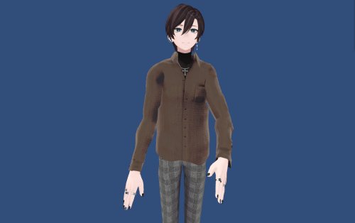 碼希-まき-maki casual 衣装 シャツ ズボン 十字架ネックレス VRC専用