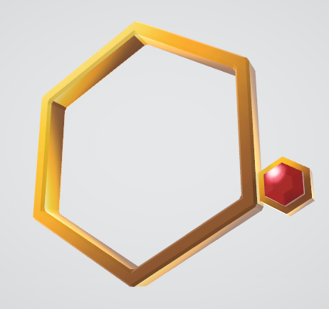 3D小物「宝石つき六角モノクル」