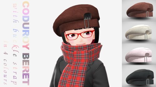 [FBX] ベレー帽（コーデュロイ／バックルストラップ）／４色🪙