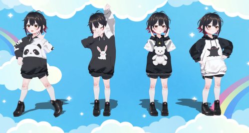 【Vroid】Hoodie - Animal series