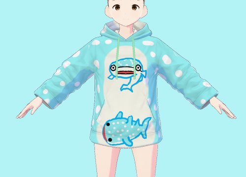 {無料}ジンベイザメのパーカー　whealshark(vroid)